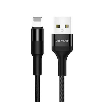 Кабель Apple Lightning Usams SJ-220, 1.2m, Black (SJ220IP02)