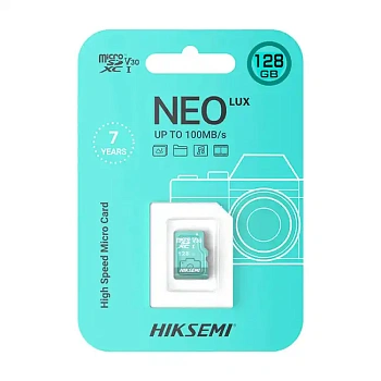 Карта памяти MemoryCard microSDXC 128GB, Hiksemi NEO LUX (Hikvision), Class 10 (HS-TF-D3/128G)