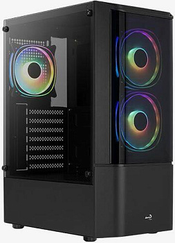 Корпус AeroCool Quantum Mesh-G-BK-v3, Mid Tower, ATX, Black, RGB (QUANTUM MESH-G-BK-V3)