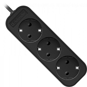 Удлинитель DEFENDER с заземлением M330 3 м, 3 розетки (99322)