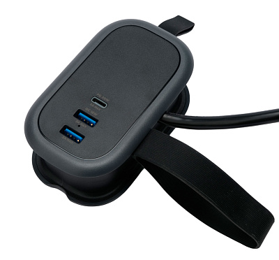 Сетевой фильтр + зарядка  Cablexpert, Black (EXN-1-CU2-B-1.13)