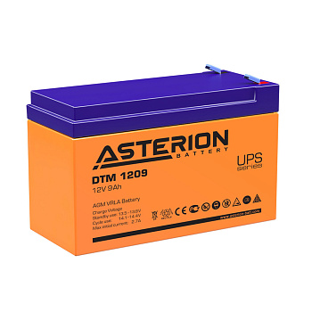 Аккумулятор для ИБП Asterion с емкостью 12В 9Ач (DTM1209 12V9AH (ASTERION)) (DTM1209 12V9AH    (ASTERION))