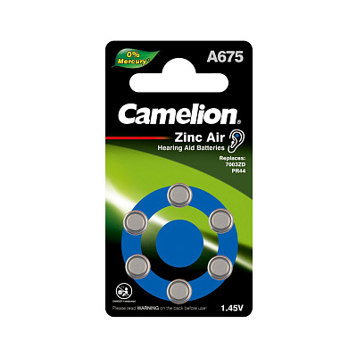 Батарейка CAMELION Zinc Air A675-BP6(0%Hg) 6 шт. в блистере (A675-BP6(0%Hg))