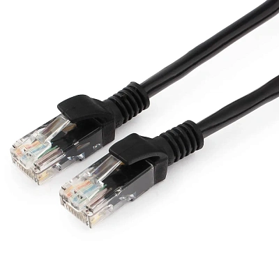 Патч-корд UTP Cablexpert, кат. 6, 0.5м, чёрный (PP6U-0.5M/BK)