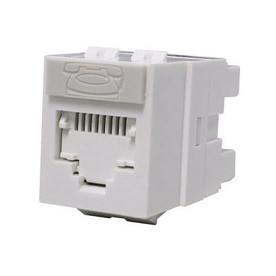 Информационный разъём Molex GSC Cat.5e, 568A/B, с защитной шторкой, белый (KSJ-00024-02)