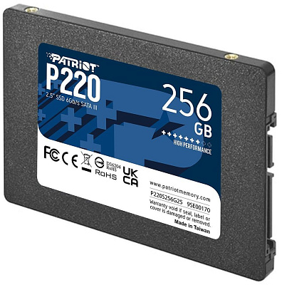 Твердотельный накопитель SSD 256 Gb SATA Patriot P220 P220S256G25 2.5" 3D TLC (P220S256G25)