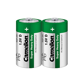 Батарейка CAMELION Super Heavy Duty R20P-SP2G 2 шт. в плёнке (R20P-SP2G)