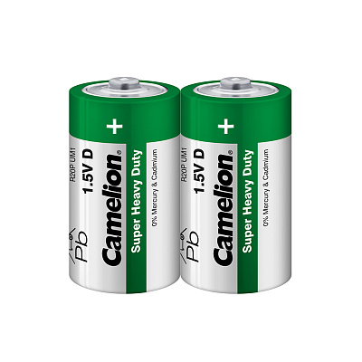 Батарейка CAMELION Super Heavy Duty R20P-SP2G 2 шт. в плёнке (R20P-SP2G)