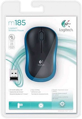 Мышка беспроводная Logitech M185 Blue EER Orient Packaging(910-002239)