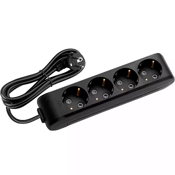 Удлинитель VIKO Multi-Let 4 х 3м черный, заземление (90134403)