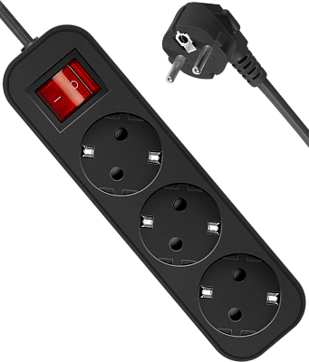 Удлинитель DEFENDER с заземлением G318 1.8 м, 3 розетки (99333)