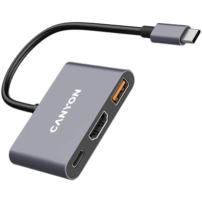 USB-хаб Canyon DS-4 3in1 USB-C Grey (CNS-TDS4)