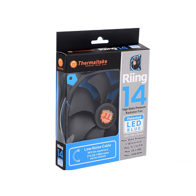 Кулер для компьютерного корпуса Thermaltake Riing 14 LED Blue (CL-F039-PL14BU-A)