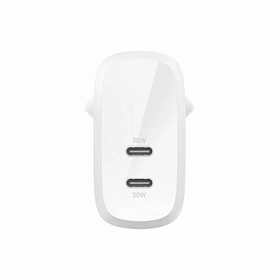 Сетевое зарядное устройство Belkin BoostCharge Pro Dual Usb-C with PPS 60W White (WCB010vfWH)