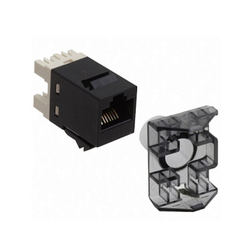 Информационный разъём MOLEX GSC Cat.5e, 568A/B, с защитной шторкой, чёрный (KSJ-00024-04)