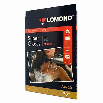 Бумага Lomond A4, 170г/м2, 20 листов, суперглянцевая (1101101)