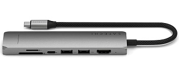 Картридер / USB-хаб Satechi 7-in-1 USB-C Slim Multiport Adapter with Ethernet - Space Grey (ST-P7SM)