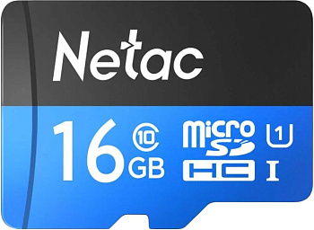 Карта памяти MicroSD 16GB Class 10 U1 Netac P500 NT02P500STN-016G-R с адаптером SD (NT02P500STN-016G-R)