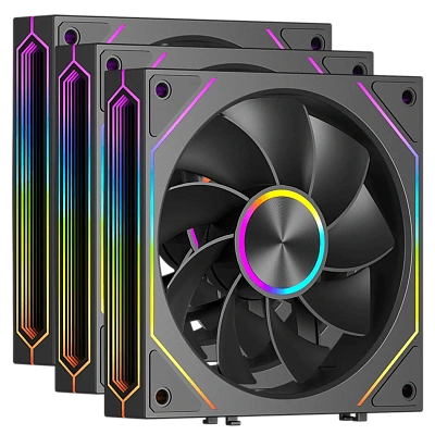 Вентилятор для корпуса PCCooler F3 X120R ARGB 3 pack (Reverse Blade) Black (F3 X120R ARGB BK 3IN1)