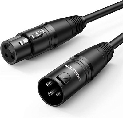 Кабель удлинитель Ugreen AV130, XLR(m) - XLR(f), 2m (20710)